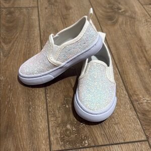 Sparkly White toddler Slip-On Shoes